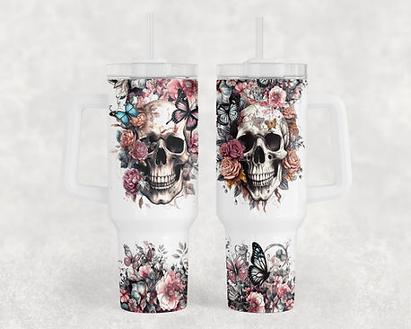 Skull and flowers