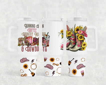 Running on Coffee and Country Music 40 oz tumbler