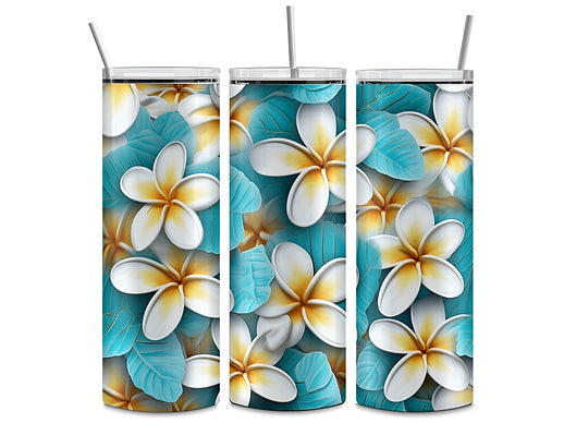 3d blue and yellow flowers