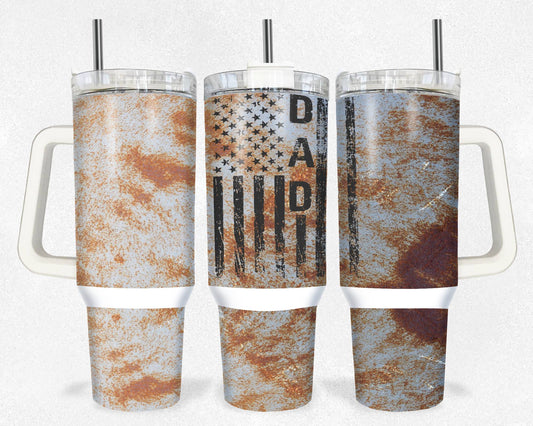 DAD Grunge flag tumbler 40 oz