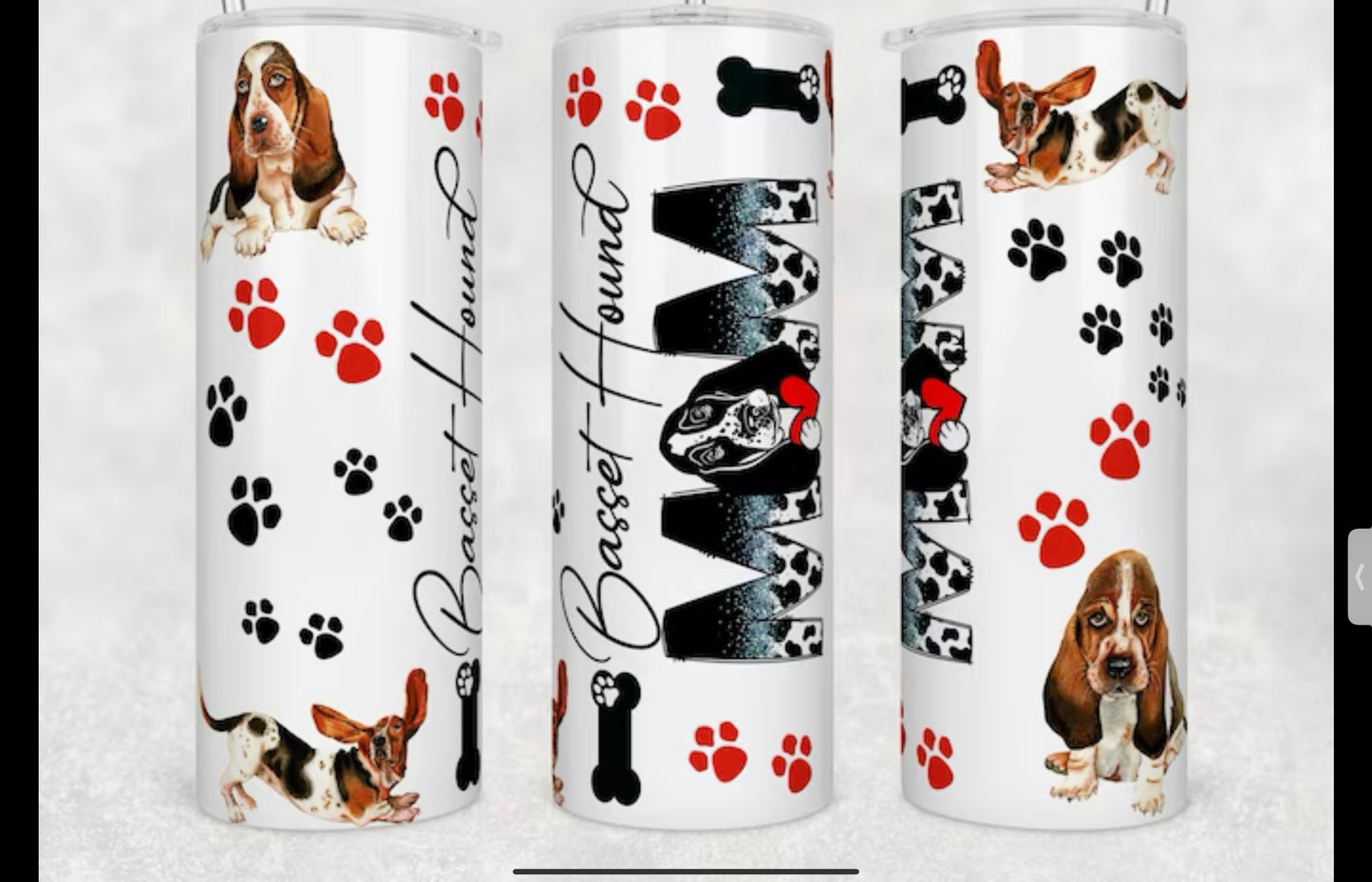 20oz basset hound mom tumbler