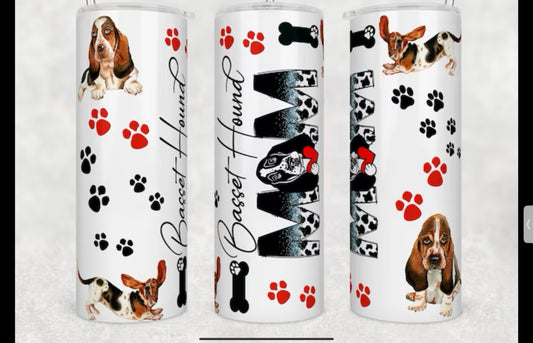 20oz basset hound mom tumbler