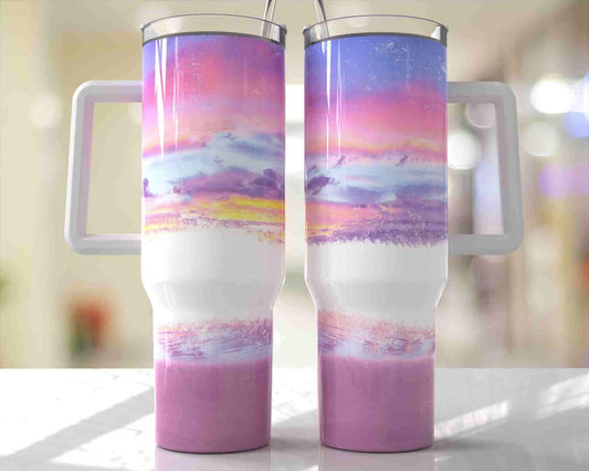 40oz pink beach tumbler