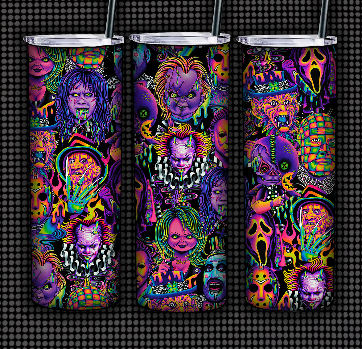 20oz trippy horror tumbler