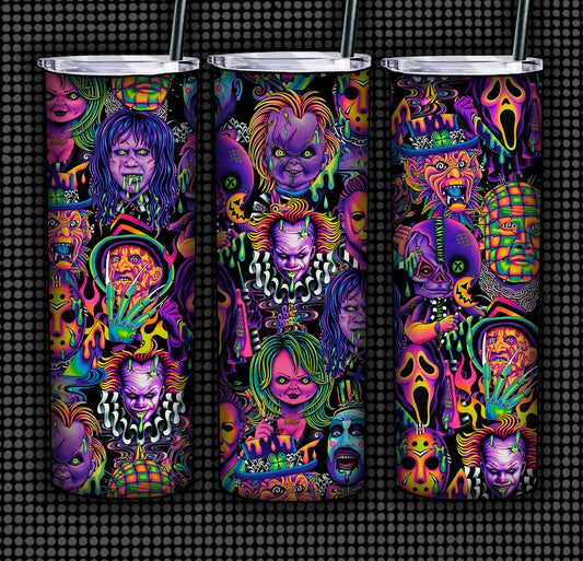 20oz trippy horror tumbler