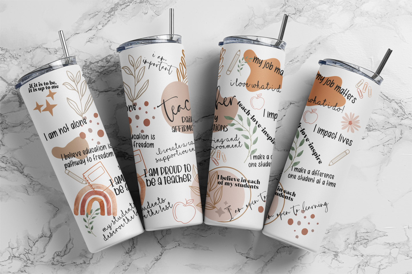 Teacher affirmations tumbler