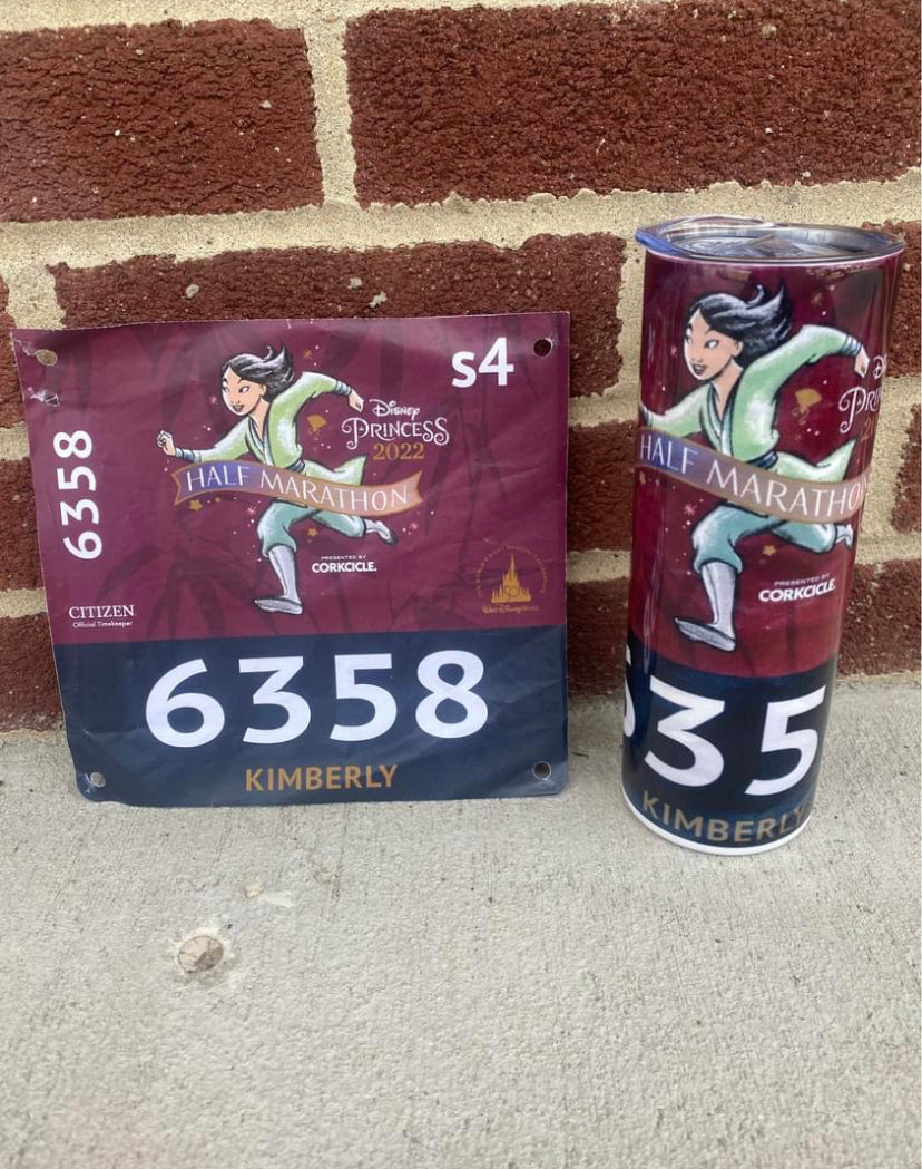 Rundisney race bib Custom 20z Tumbler