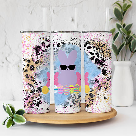Leopard and cheetah peep Easter tumbler