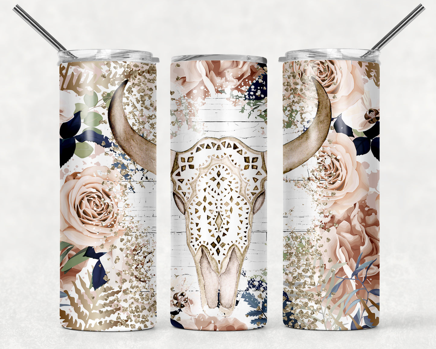 Western Bull Floral tumbler