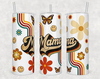 Mama Butterfly and Flowers