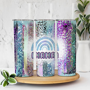 Mama Purple and Blue Glitter