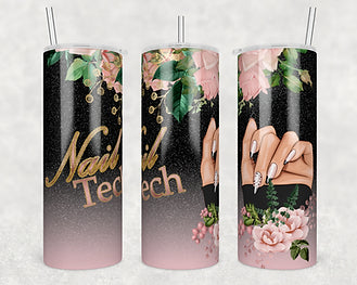 Nail tech pink tumbler