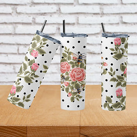 Pink rose tumbler