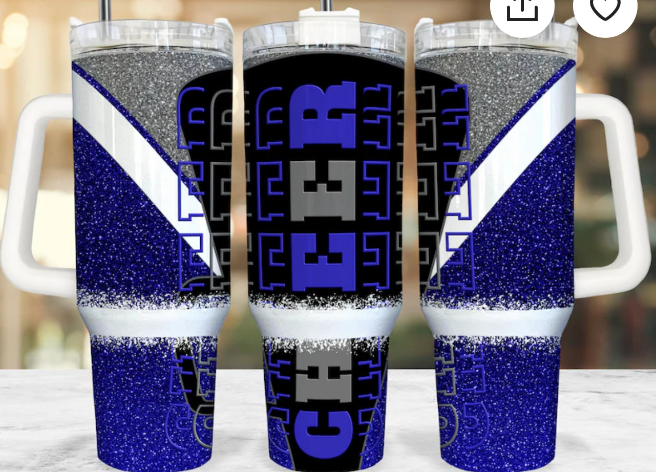 40 oz royal blue cheer