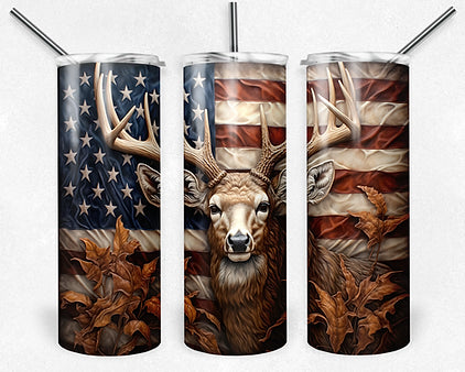 3D deer American flag patriotic