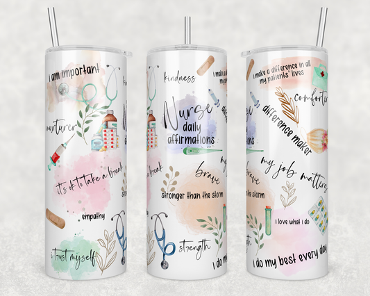 Nurse affirmations tumbler