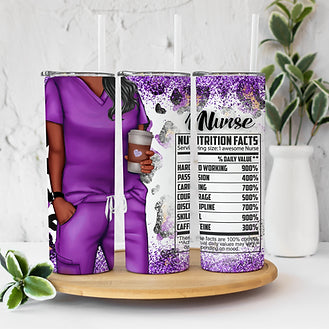 Purple Scrub Nurse Tumbler