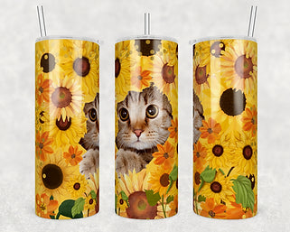 Sunflower Cat tumbler