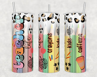 Teacher life caffeine kids crayons
