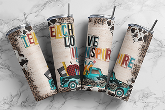 Teach love inspire truck tumbler