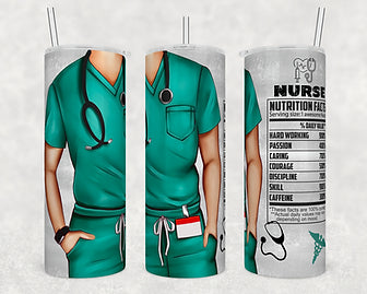 Teal male Scrub Nurse tumbler